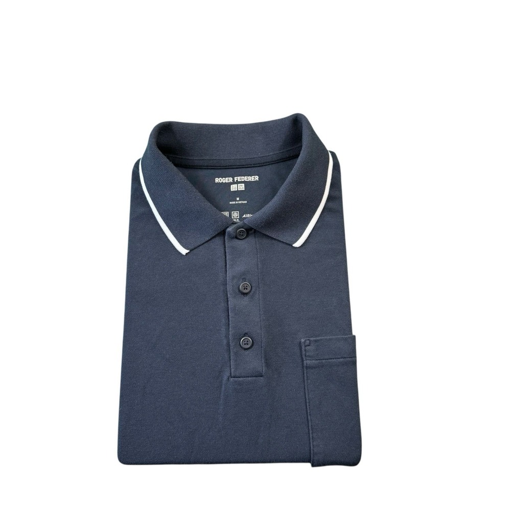 Roger Federer Uniqlo Shirt Mens M  Black‎ Dry-Ex  Tennis Top Athletic
